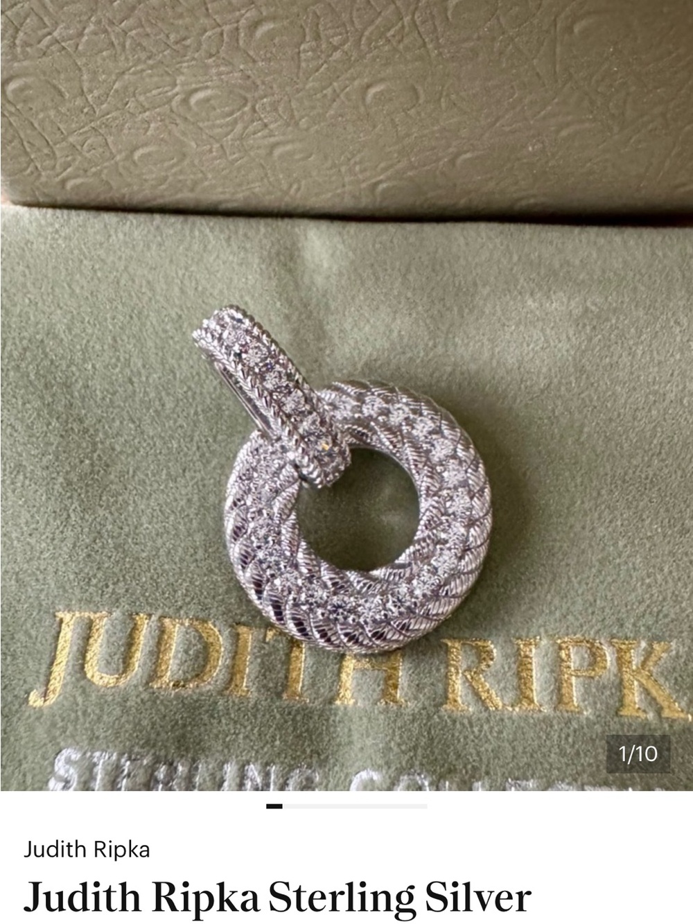 Judith Ripka Beautiful Silver And CZ Circle Enhancer - Picture 11 of 11